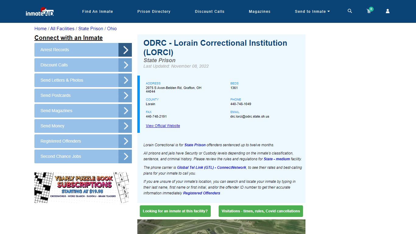 ODRC - Lorain Correctional Institution (LORCI) & Inmate Search ...